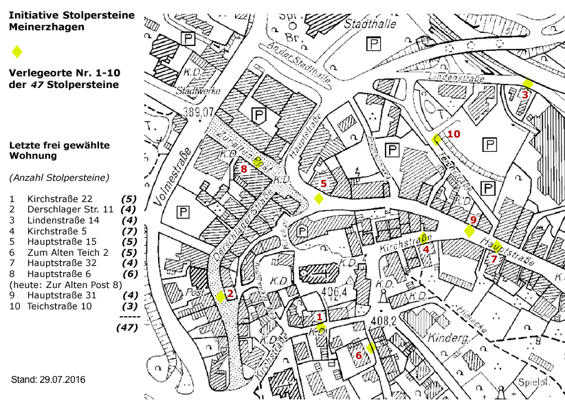 Verlegeorte Stolpersteine - Kurzbiografien + Fotos